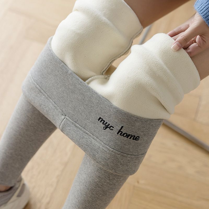 Women's autumn and winter velvet leggings tight leggings cashmere padded warm cotton trousers._voghion.com