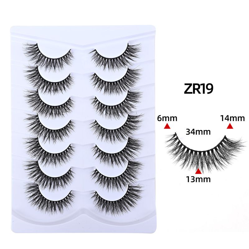 Eyelashes Set 7 Pairs Of Cross Fox Cat Eye False Eyelashes Naturally Curled Fluffy Multi Layered Eyelashes Pingdu_voghion.com