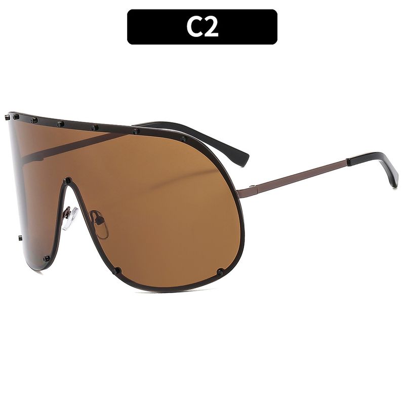 LazyZoom Liu Yifei Same Style High-Grade Brown One-Piece European And American New Glasses Large Frame UV-Proof Sunglasses Women_voghion.com