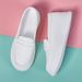 ShoeGlobe All-White Medical Nurse Women, Soft Breathable, Thick Sole, Non-Slip, Comfortable For Long Stands, Leather Surface, Work_voghion.com