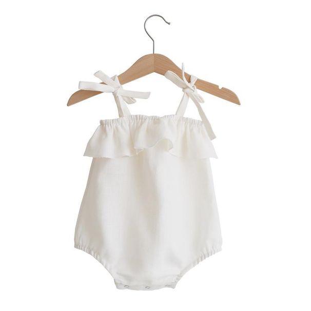 Mamma e bambini Nuovo cotone e lino neonato tutina tinta unita pizzo tutina neonato stock fabbrica all'ingrosso_voghion.com