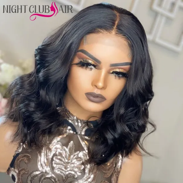 Human Hair lace front bob wig Brazilian Remy water wave wigs for women_voghion.com