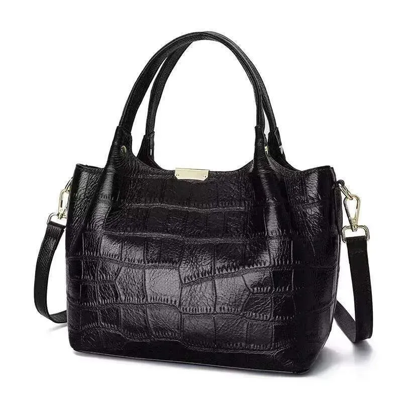 Designer 2025 Made Of High-Quality Cowhide, Aidrani's New Women's Handbag Features Crocodile Pattern, Comes In Solid_voghion.com