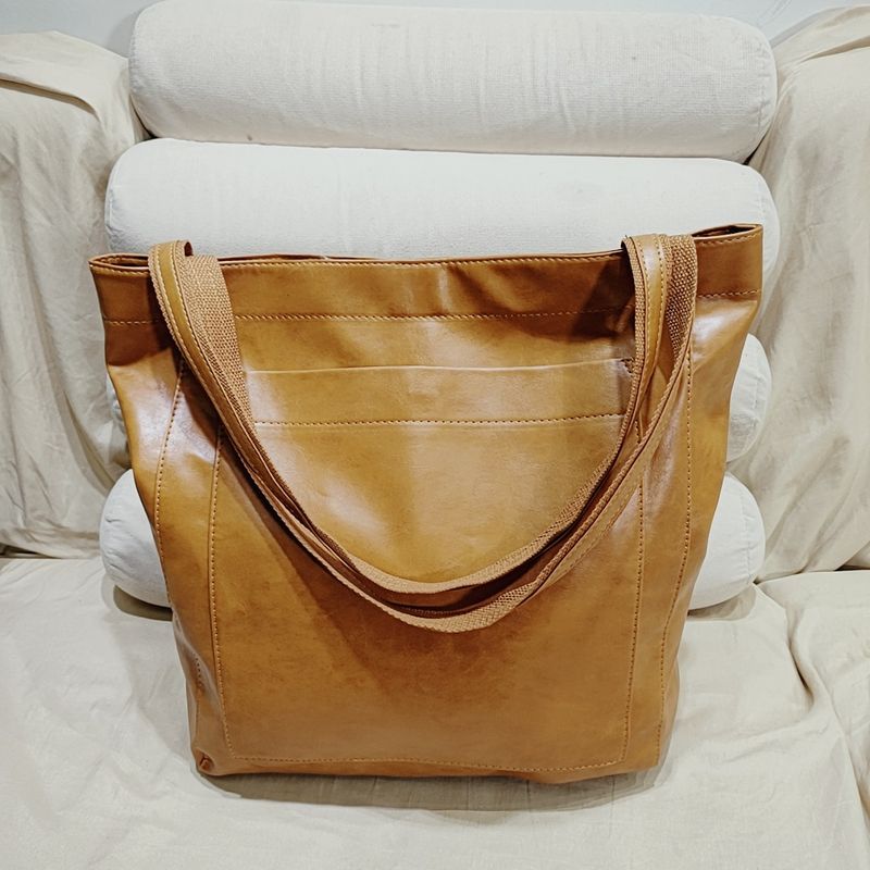 2023 delle nuove donne di vendita calde in morbida pelle portatile versatile una spalla vintage in pelle cerata olio borsa tote semplice di grande capacità_voghion.com