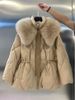 Divatos nagy szőrmegallér állógallér, derék felfelé, karcsúsító, lefelé női 2023 téli viselethez, új gyémánt_voghion.com