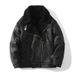 Jaqueta de couro sintético masculina para motociclista – Casaco de inverno com forro de lã e zíper assimétrico (tamanhos M-5XL, preto)_voghion.com