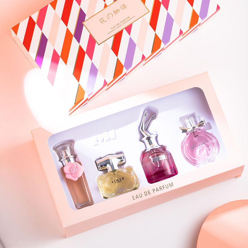 Design originale di profumo da donna di alta qualità, profumo leggero e duraturo, profumo per 72 ore, profumo regalo fresco per studenti, set da 4 pezzi_voghion.com