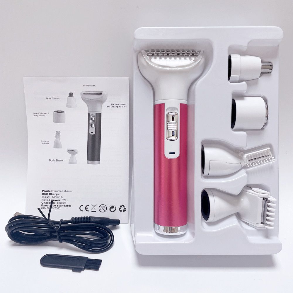 5-in-1 multifunctioneel scheerapparaat voor vrouwen, ontharingsapparaat, elektrische wenkbrauwtrimmer, okselhaar, privéscheerapparaat_voghion.com