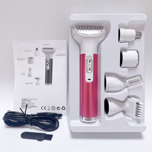 5-in-1 multifunctioneel scheerapparaat voor vrouwen, ontharingsapparaat, elektrische wenkbrauwtrimmer, okselhaar, privéscheerapparaat_voghion.com