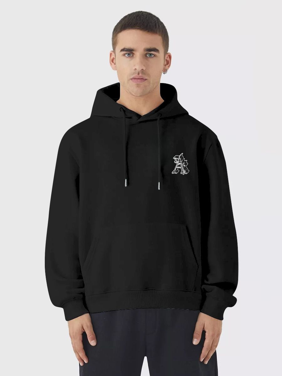 Felpa con cappuccio in cotone con stampa mimetica da uomo, con logo_voghion.com