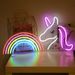 LED Neon Moon Heart Rainbow Star Creative Night Light For Bedroom Decor, Battery & USB Powered, Multiple Shapes (Lightning, Love, Unicorn)_voghion.com