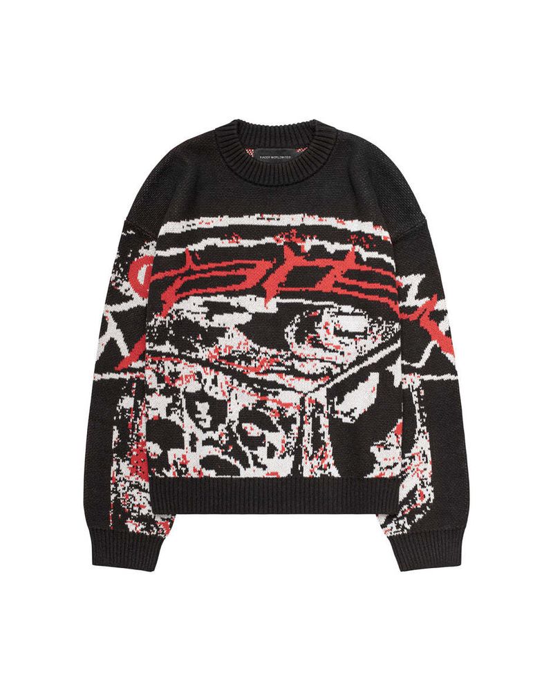 Women's Clothing sweater printed sweater personality casual round neck sweater female_voghion.com
