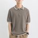 Herrenbekleidung Poloshirt Herren High-End-Kragen Welle Gestreiftes Eisseide Kurzarm-Strickpullover Sommer Revers Lässiges T-Shirt Herren_voghion.com