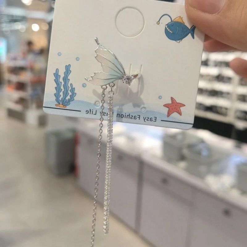 Nageoire légère et fluide 2024, nouvelle conception de niche en queue de poisson douce et cool, style froid, clip d'oreille polyvalent sans trou_voghion.com