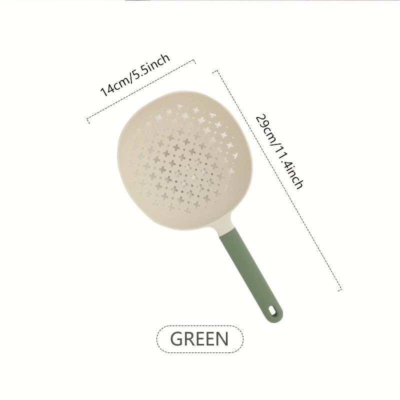 1pc Large Plastic Kitchen Colander Long Handle Spoon High Temperature Resistant Noodle Dumpling Drain Kitchen Accessories_voghion.com
