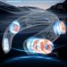 4-Core Turbo Neck Fan - USB Rechargeable High-Power Bladeless Fan For Outdoor/Travel (Portable, 3-Speed, 5000mAh Battery)_voghion.com