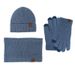 Winter hat, scarf, gloves, three piece set, plus velvet touch screen, outdoor cold proof, thickened knitted hat, three piece set_voghion.com