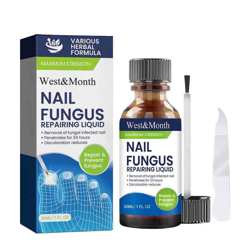 West&Month Repair Épaississant Éclaircissant, Élimination du Nettoyage Gris, Liquide Doux de Soin des Ongles des Mains et des Pieds_voghion.com