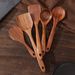 NiMuJiang Cross-Border Small Leaf Acacia Cooking Soup Spoon Spatula Teak Wood Kitchen Utensil Set Wooden_voghion.com
