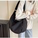 Canvas Japanese Style Large Capacity Dumpling 2023 New Versatile Commuting Casual Lazy Crossbody Bag Single Shoulder_voghion.com