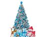 Blue Snow-Flocked Christmas Tree Decor Set With LED Lights For Home, Hotel & Mall Decoration_voghion.com