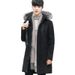 Korean-Style Men's Down Jacket – Mid-Length Winter Coat With Fox Fur Collar & Ultra-Warmth_voghion.com