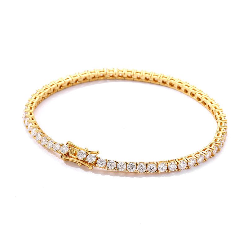 Tennisarmband für Damen mit 10-karätigen Moissanit-Steinen aus 925er Sterlingsilber, minimalistisches, elegantes Design für den Alltag oder besondere Anlässe_voghion.com
