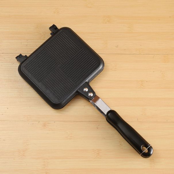 Non Stick Gas Pan Household Convenient Multi Function Breakfast Machine Fried Egg Toast Mold Sandwich Double Sided_voghion.com