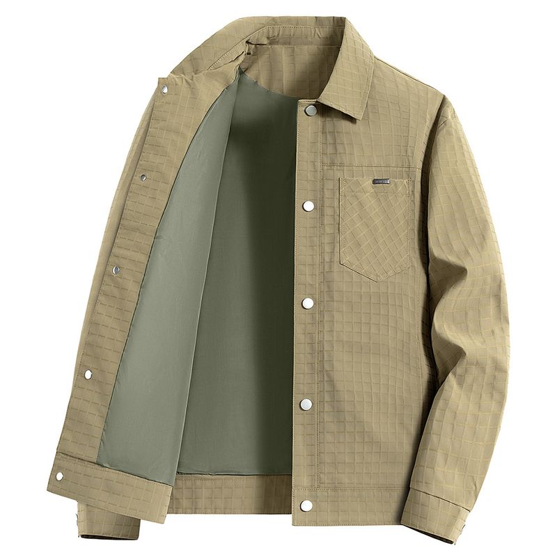 Thin jacket men in spring autumn, with loose collar large size, suitable casual workwear outerwear for middle-aged and_voghion.com