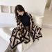 Autumn and winter large circular letter warm long shawl scarf, Korean printed temperament versatile scarf_voghion.com
