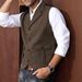Herren-Tweedweste mit Fischgrätenmuster – Weste mit Retro-Revers für formelle und legere Outfits (Grau, Braun, Marineblau, Dunkelgrün, S-XXL)_voghion.com