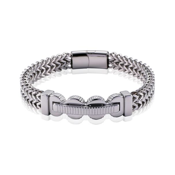 Bijoux pour hommes en acier inoxydable, boucle magnétique carrée en forme de fleur, chaîne à quille, breloque, premier choix pour hommes, personnalité hip-hop, tendance mode_voghion.com