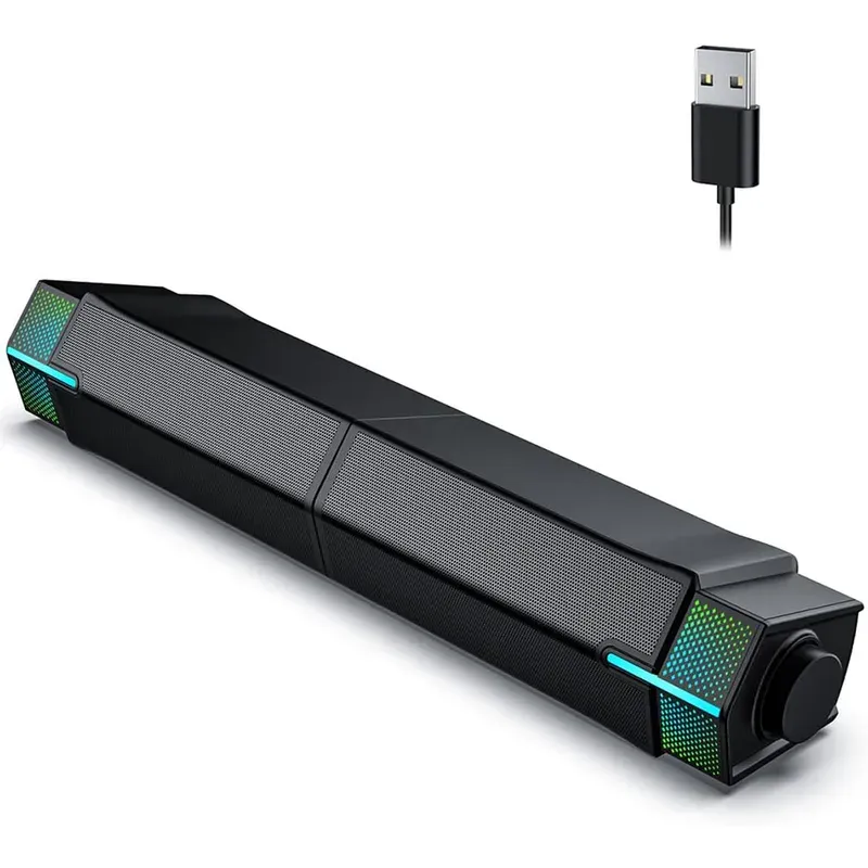Altoparlanti Bluetooth per computer, monitor desktop per PC, soundbar per PC da gioco, alimentata tramite USB, suono stereo eccezionale, con illuminazione a LED_voghion.com