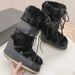 Women's Snow Boots Waterproof Snow Boots Women's Ski 2025 Winter New Thickened Warm Slip-On Snow Non-Slip Wear-Resistant Lace-Up Loafers Moon Boots_voghion.com