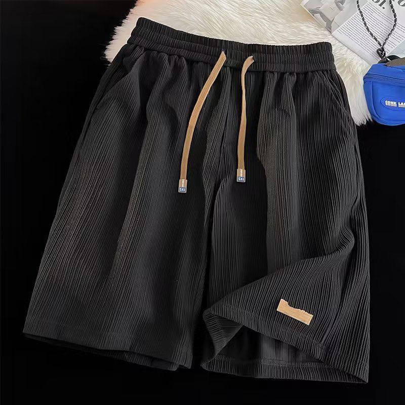 Abbigliamento da uomo Pantaloncini casual in seta di ghiaccio da uomo, tendenza estiva, sport ad asciugatura rapida, pantaloncini da spiaggia larghi di grandi dimensioni_voghion.com