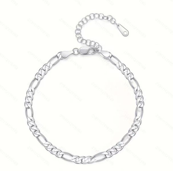 Cavigliera Figaro in argento puro, bracciale Hip Hop con catena per madre e figlio, personalità unisex_voghion.com