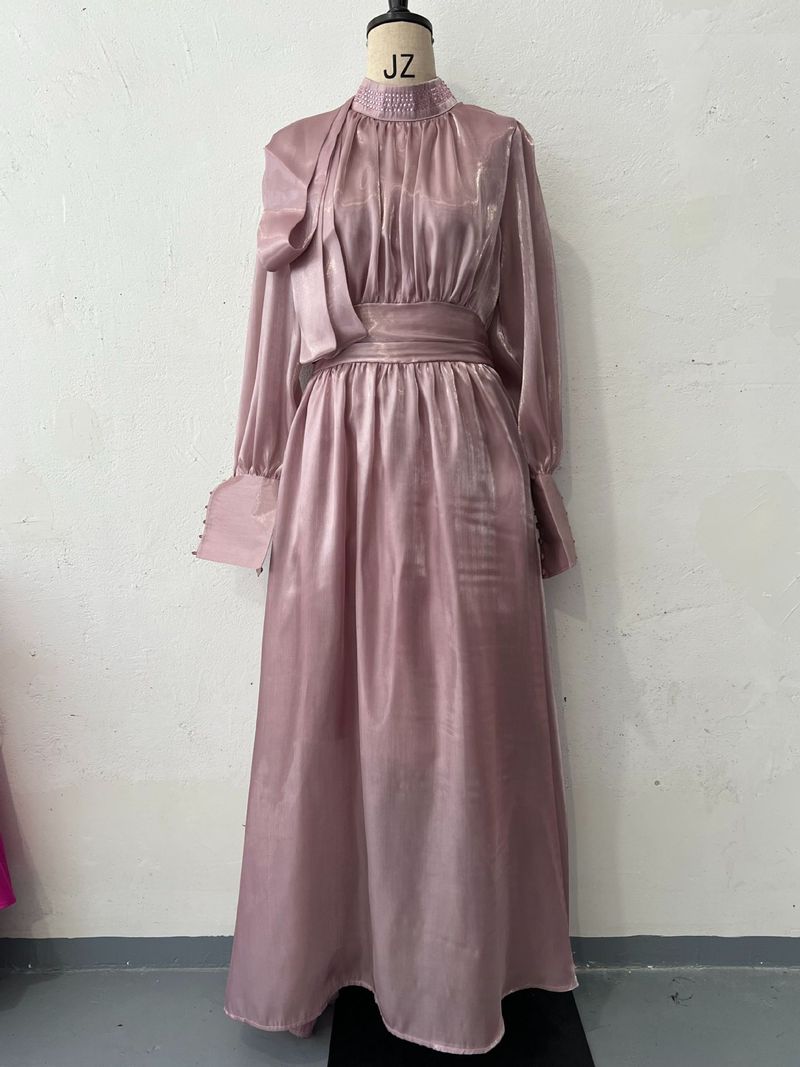 Abbigliamento donna autunno nuovo design abito moda donna vita lunga abito manica_voghion.com