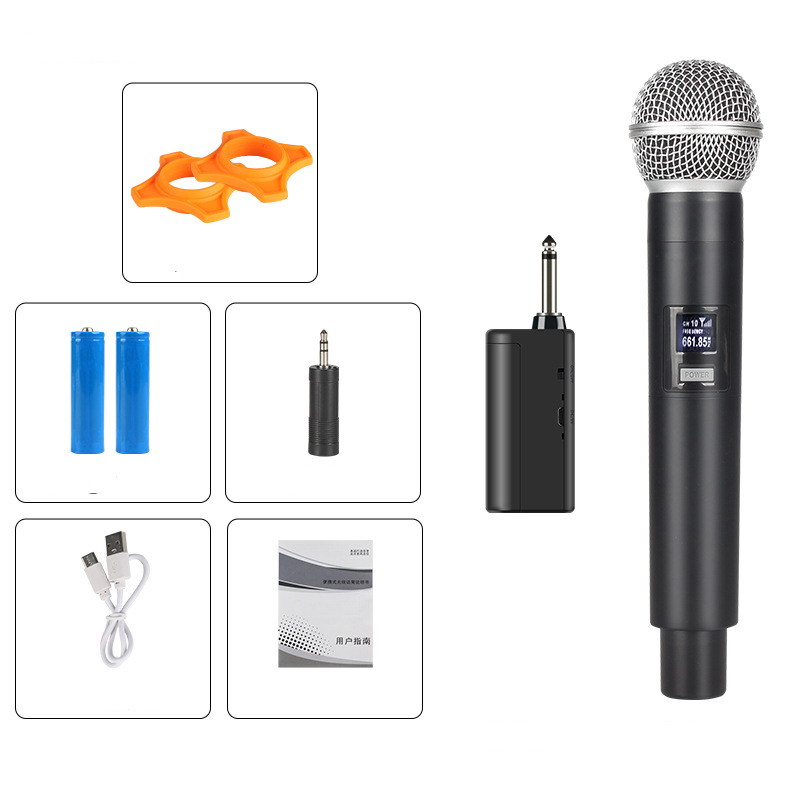 Micrófono inalámbrico dual profesional de 2,4 G para exteriores, transmisión en vivo en casa, tarjeta de sonido y canto._voghion.com