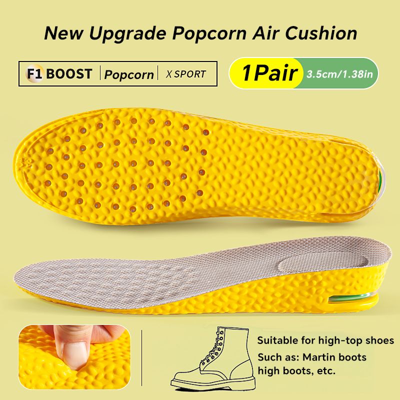 1 Pair Invisible Heightening PU Soft Sole Women's Heel Lifting Foot Care Arch Support Insole_voghion.com