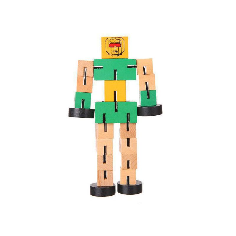 New Wooden Building Block Colored Robot Children's Kindergarten Puzzle Early Education DIY Manual Toys_voghion.com