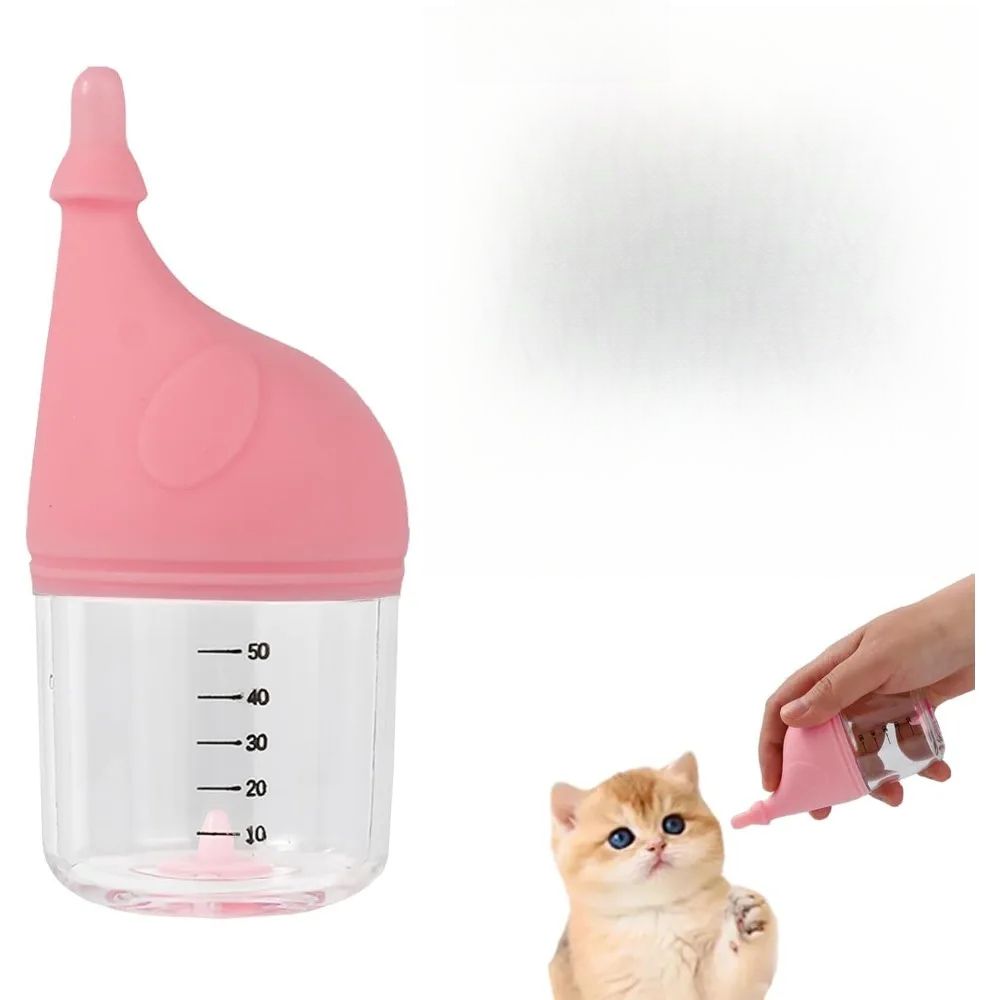 Fläschefudderset fir Kazen, Mëllechfläsche fir Neigebueren Welpen ze fidderen, léif Elefantform fir kleng Déieren ze stillen_voghion.com