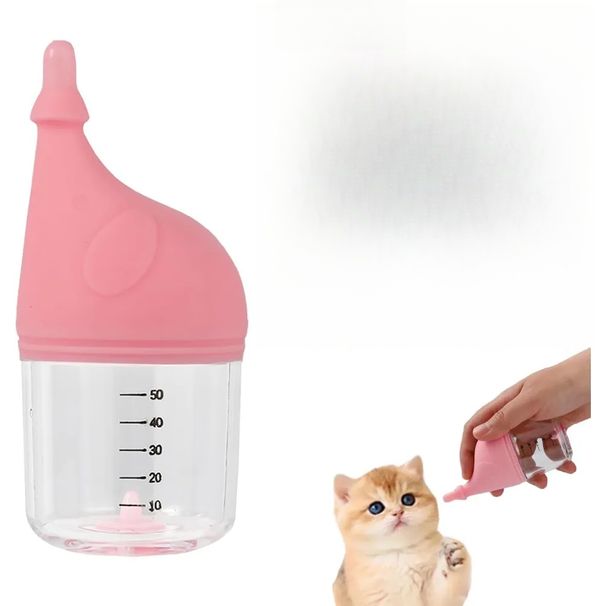 Fläschefudderset fir Kazen, Mëllechfläsche fir Neigebueren Welpen ze fidderen, léif Elefantform fir kleng Déieren ze stillen_voghion.com