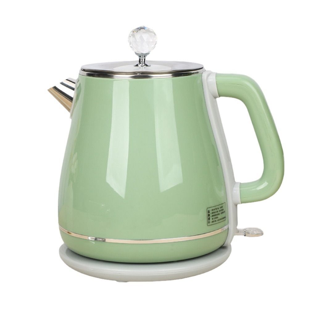1.8L Stainless Steel Electric Kettle - Fast Boiling, Auto Shut-Off, Double-Wall Insulation, Retro Design For Home & Office (220V-240V EU Plug)_voghion.com