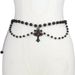 Accessories Gothic Dark Style Fashion Cross Temperament Waist Chain Black Pearl Accessories_voghion.com