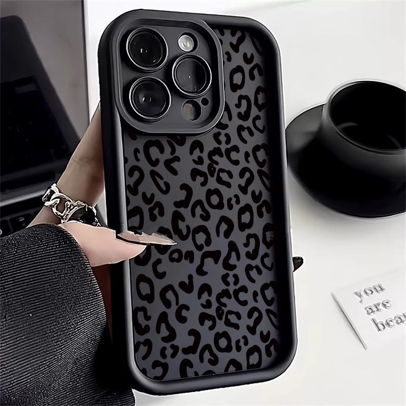 Für Realme GT 6 5G Fall Schwarz Leopard Print Telefon Fall Für Realme GT 6T Neo 6 SE C67 c65 C55 C53 13 12 11 10 Pro Plus 9 8 Abdeckung_voghion.com