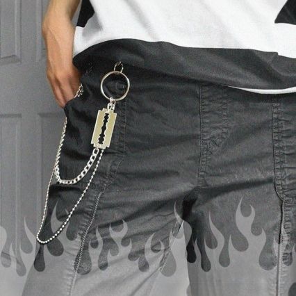 Pantaloni in metallo con personalità, doppio strato, catena in vita, punk, hip hop, rock, versatile accessorio per night club_voghion.com