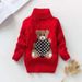 Pull en tricot doux et confortable à col montant pour enfants avec un joli motif ours - Pull unisexe pour garçons et filles (3-8 ans, 100-140 cm) - Indispensable pour l'hiver et le printemps_voghion.com