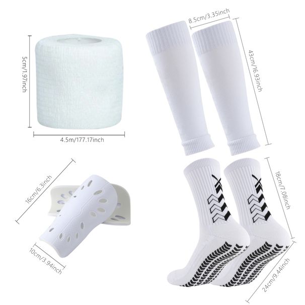 dospělí muži a ženy protiskluzové lepidlo fotbalové ponožky kombinovaná sada chrániče nohou ponožky popruhy_voghion.com