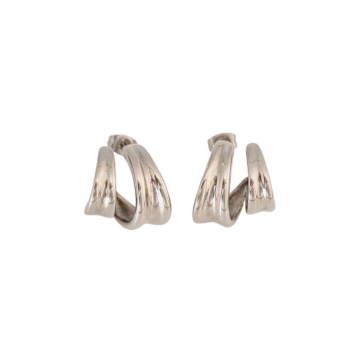 Orecchini in oro e argento squisiti, a doppio strato, in acciaio al titanio placcato oro vero e finemente lucidato._voghion.com