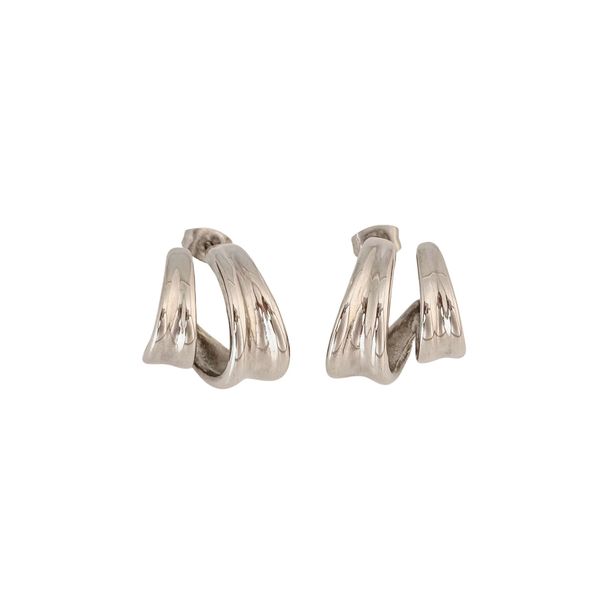 Orecchini in oro e argento squisiti, a doppio strato, in acciaio al titanio placcato oro vero e finemente lucidato._voghion.com